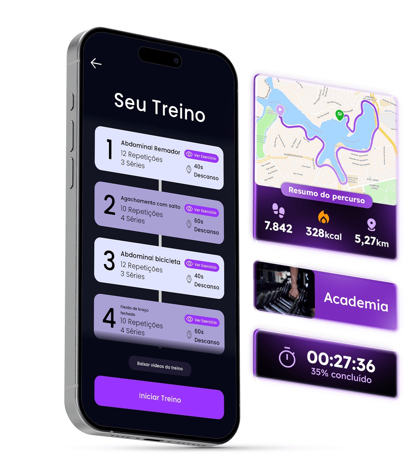 App da Radarfit mostrando o pilar de Atividade física